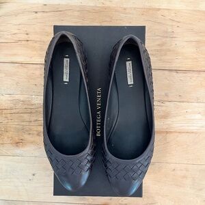 Bottega Veneta Scarpa Pelle Cuoio Ballet Flats Sz 39